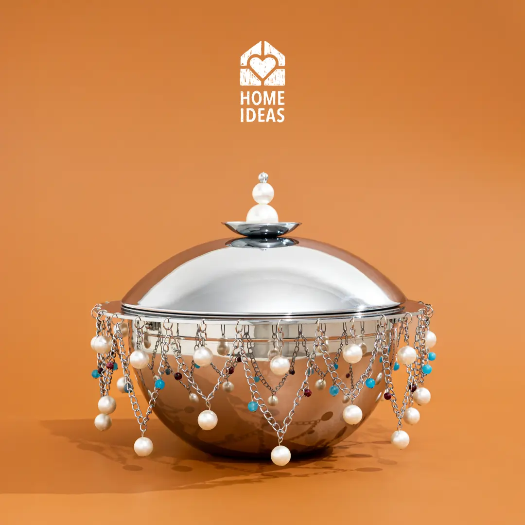 Steel Serving Bowl with Pearl